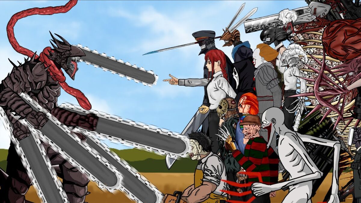 DEVIL CHAINSAW MAN vs Jason Voorhes Team, Makima Team, Stranger Things Team. Compilation Animation.