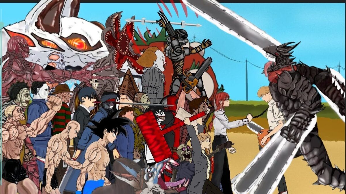 DEVIL CHAINSAW MAN vs Jason voorhees, Team makima team Stranger Things monster, FULL ANIMATION [DC2]