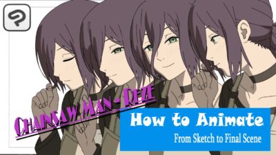 Reze – Chainsaw Man Full Process from Sketch to Final Scene (How to Animate #7)
