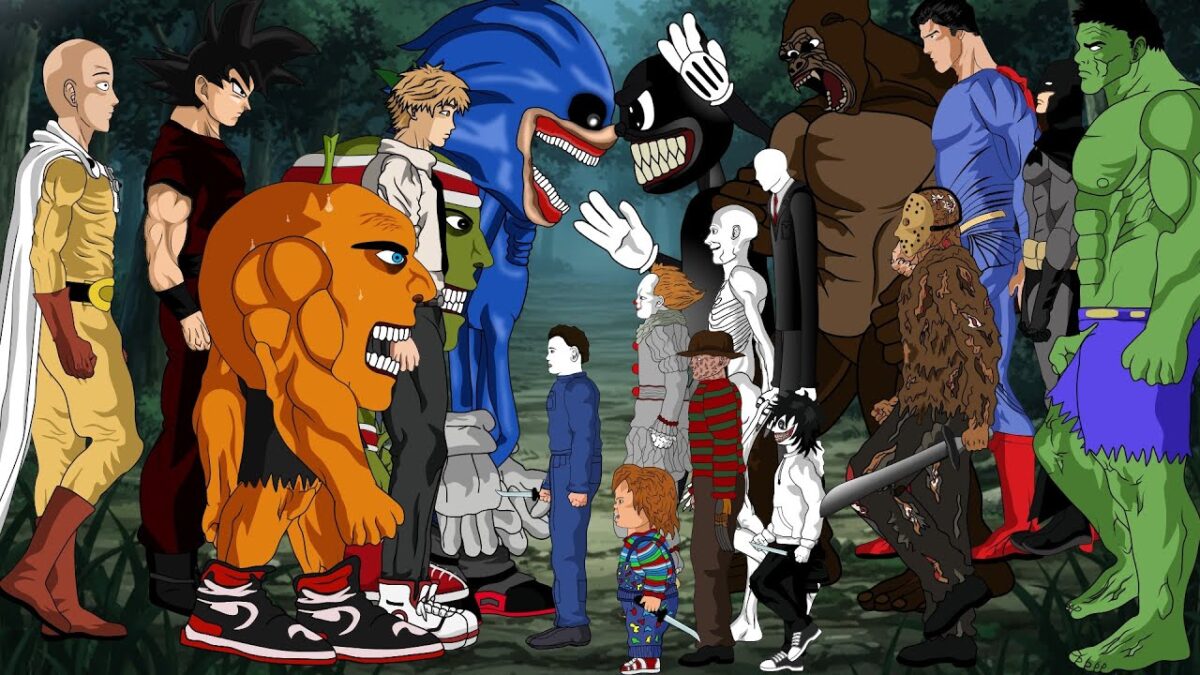 Compilation Of Goku – Saitama -DC,MARVEL Heros-Sonic-ChainsawMan VS Jason,Chucky,Scp096,Jeff+MoreDC2