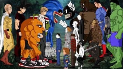 Compilation Of Goku – Saitama -DC,MARVEL Heros-Sonic-ChainsawMan VS Jason,Chucky,Scp096,Jeff+MoreDC2