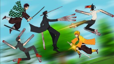 Katana Man vs Black Denji, Chainsaw Man, Tanjiro, Zenitsu – Dc2 compilation 2