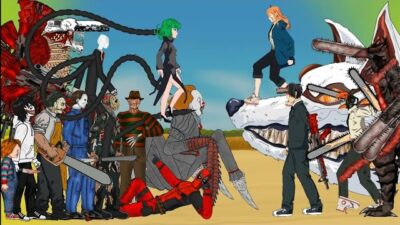 Aki-Gun, Chainsaw-Man vs DeadPool, Jason, Chucky, Michaelmyers, LeatherFace, it – [Dc2] compilation