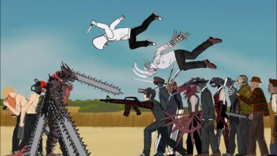 Full,Denji,Pochita,Chainsaw man,Chainsaw man devil Vs JeffThekillerTeam,katana,Akigun…Compilations