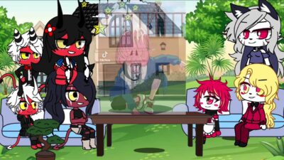 Hazbin Hotel Angels react to Power | Denji | Chainsaw man | Lucifer | Gacha life
