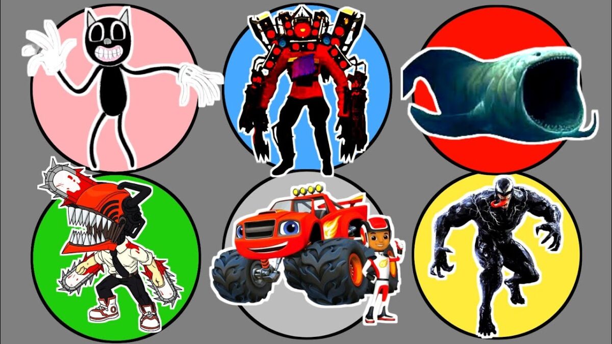 Spin Wheel !! Blaze Monster vs Chainsaw Man, Venom, Cartoon Cat, Bloop, Speakerman