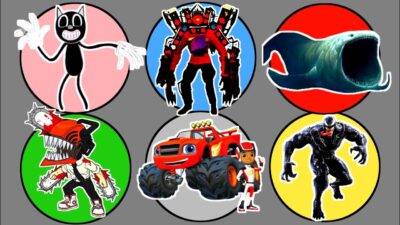 Spin Wheel !! Blaze Monster vs Chainsaw Man, Venom, Cartoon Cat, Bloop, Speakerman