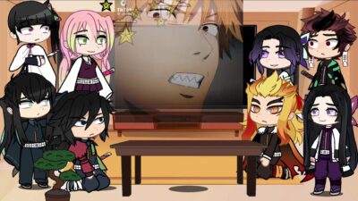 Hashiras react to giyuu as Denji | chainsaw man | Demon Slayer | Gacha life