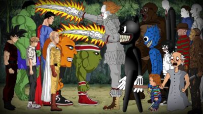 Saitama | Goku | Chainsaw Man | Hulk VS udin din din dun,JasonVoorhees,Chucky,Michael,Freddy,Chucky