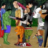 Chainsaw Man, Goku , Saitama ,Pennywise,Huggy Wuggy,Slenderman, TREVOR HENDERSON CAT VS Jason Team