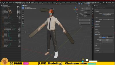 [WIP] Chainsaw Man – 3D Modeling in Blender & Zbrush (No Commentary)