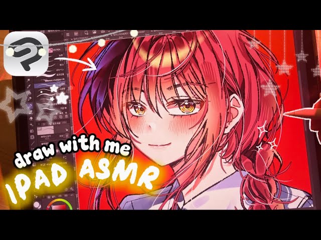 [FULL ASMR] Draw Makima🌹🎨: Full process🌧️ : IPAD : render : Rainy asmr☔️