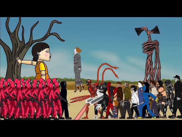 Squid Game vs Chainsaw Man, Huggy Wuggy, Cartoon Cat, Siren Head, Scorpion & More